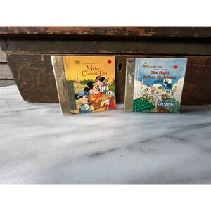 VTG MINI Golden Books Mickey Mouse Christmas Carol Night Before Christmas Set